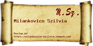 Milankovics Szilvia névjegykártya